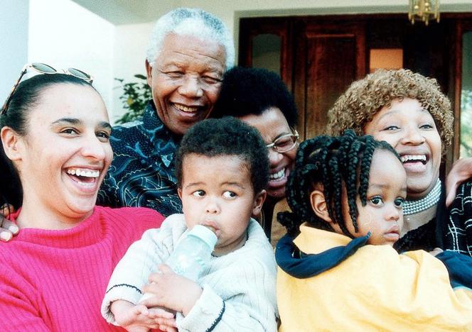 Nelson Mandela z rodziną 