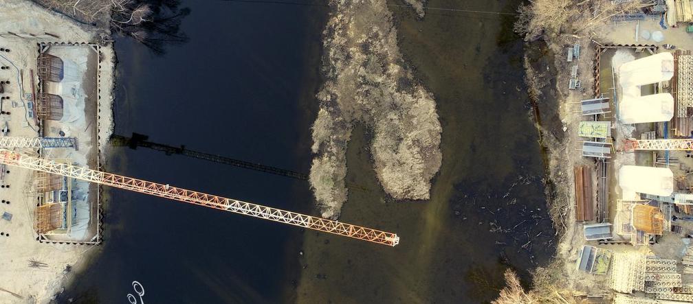 Budowa mostu w Tryszczynie