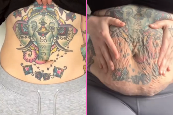Ma ogromny tatuaż na brzuchu. Pokazała, jak zmieniał się w ciąży i jak wygląda po dwóch porodach