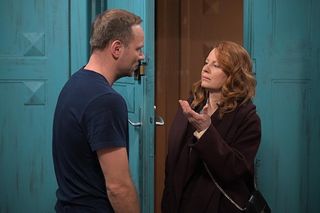 Pierwsza miłość, odcinek 4047: Teresa (Ewa Skibińska), psychol Mateusz (Lesław Żurek)