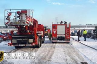 Pożar opon przy ul. Uczniowskiej w Gdańsku Letnicy 1.02.2021 r.