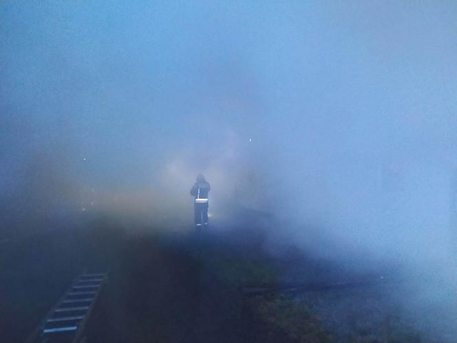 Nocny pożar hali produkcyjnej koło Lublina. Straty wstępnie oszacowano na 600 tys. zł