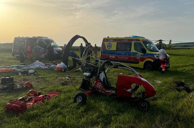 Wypadek motoparalotni w Sitańcu