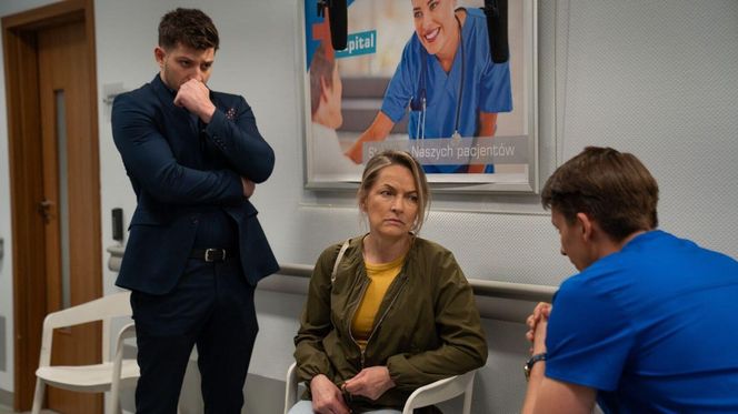 Barwy szczęścia odc. 3247. Justin (Jasper Sołtysiewicz), Zamilska (Anna Bonna) - matka Oli