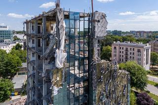 Rozbiórka wieżowca Gazowni Łódzkiej pzry ul. Uniwersyteckiej w Łodzi