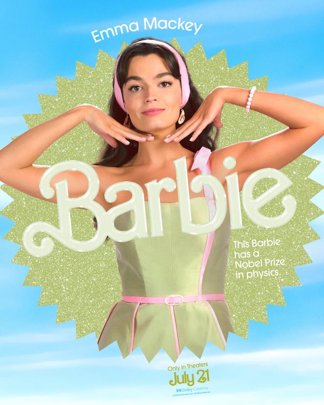 Emma Mackey jako Barbie z Noblem w dziedzinie fizyki