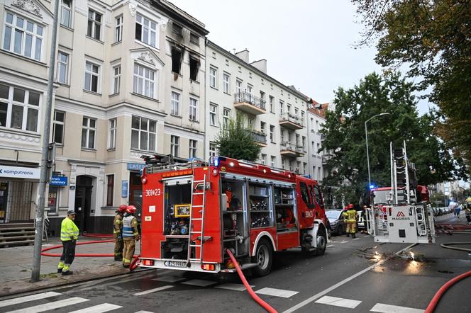 Pożar kamienicy przy al. Piastów w Szczecinie