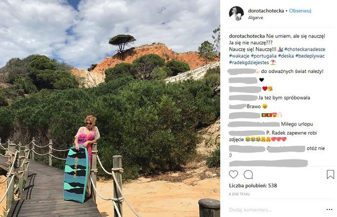 Dorota Chotecka na wakacjach w Portugalii