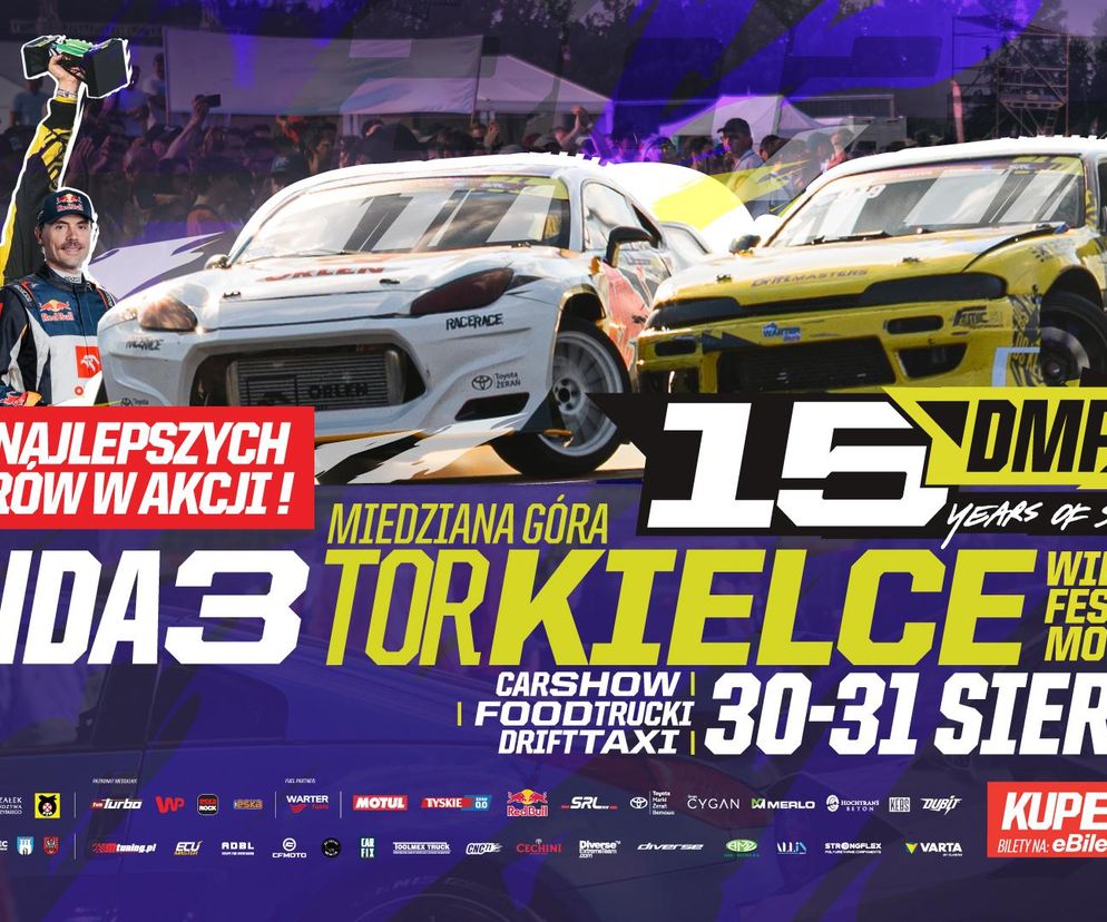 Driftingowe Mistrzostwa Polski 2025! Trzecia runda na Torze Kielce już w ostatni weekend wakacji