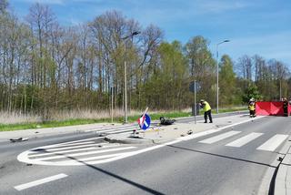 Wypadek w Nowych Żukowicach. Motocyklista ciężko ranny po zderzeniu z samochodem