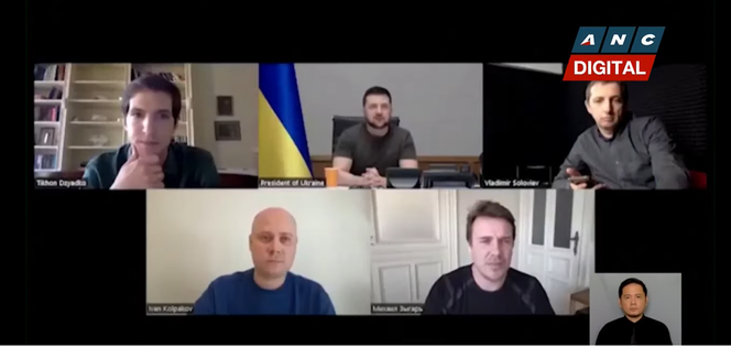 Prezydent Ukrainy Wołodymyr Zełenski udzielił wywiadu dziennikarzom rosyjskim