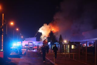 Pożar hali w Sosnowcu