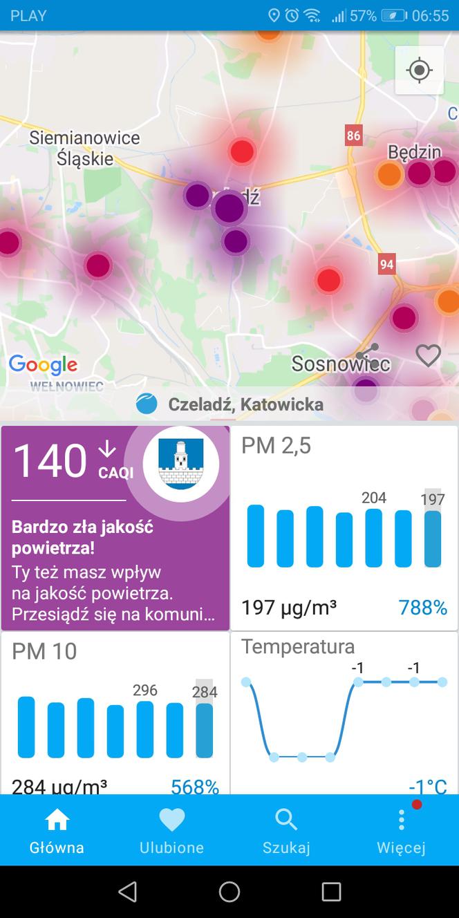 Smog w woj. śląskim - 17 stycznia