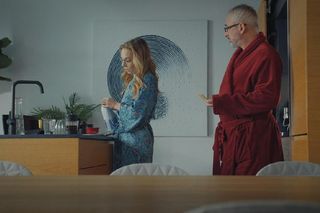 M jak miłość, odcinek 1818. Sylwia (Hanna Turnau), Werner (Jacek Kopczyński)