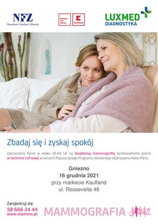 Bezpłatne badania mammograficzne w Gnieźnie