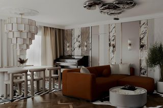 Francuska jodełka, marmur i aksamit. Eleganckie mieszkanie w stylu modern classic