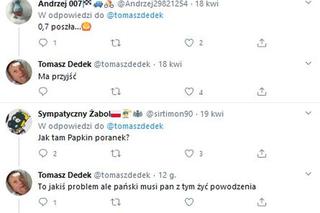 Tomasz Dedek publikuje niepokojące posty na Twitterze