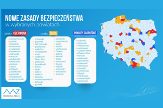 Nowy podział na strefy od 3.10. Iława w żółtej, powiaty ościenne w czerwonej i niebieskiej