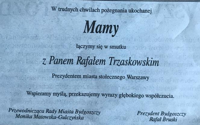 Trzaskowski nekrologi