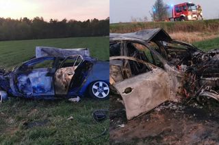 Po dachowaniu auto zapaliło się. 21-latka uratowała dwie osoby z płonącego wraku