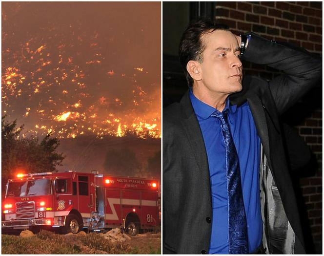 Charlie Sheen, pożar w Kalifornii