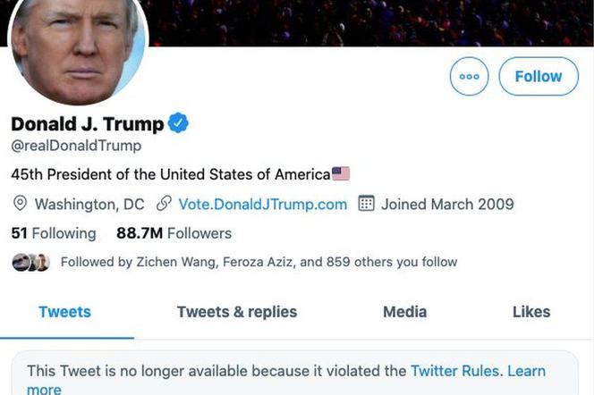 Donald Trump walczy o swoje konto na Twitterze