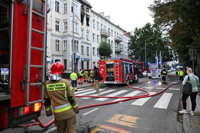 Pożar kamienicy przy al. Piastów w Szczecinie