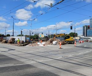 Tramwajowy remont pl. Zawiszy w Warszawie