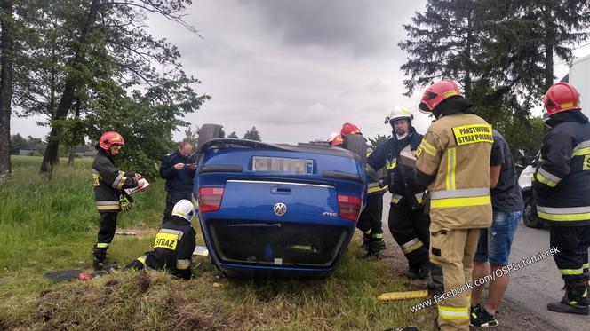 Volkswagen dachował w Prusinowicach