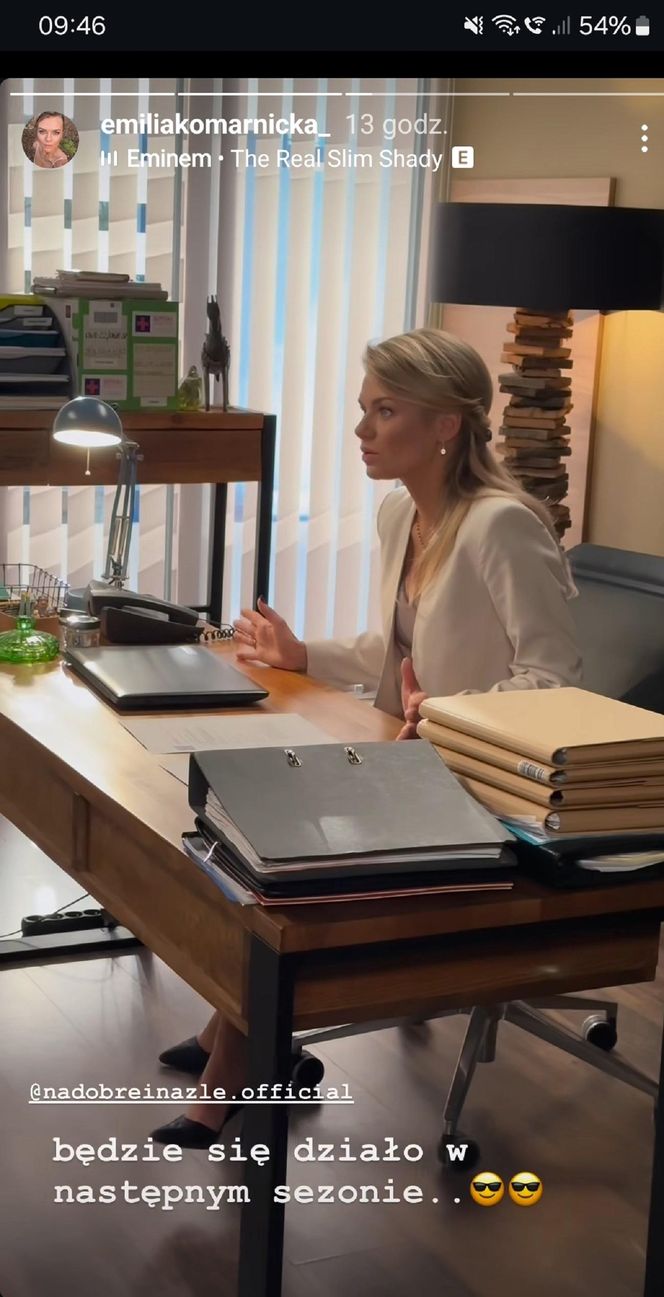 Na dobre i na złe nowy sezon. Agata Woźnicka (Emilia Komarnicka) na planie