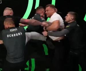 Brutalne dymy przed Clout MMA 2. Załęcki i Labryga rzucili się na siebie z pięściami. Ochroniarze nie dawali rady ich zatrzymać