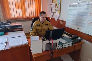 Michał Żal z Państwowej Straży Pożarnej w Staszowie