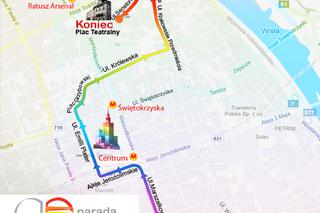 Parada Równości 2012 w Warszawie - TRASA Parady Równości