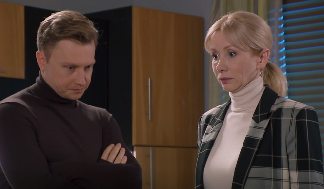 Na Wspólnej, odc. 3445: Ewa (Ewa Gawryluk), Igor (Jakub Wesołowski)