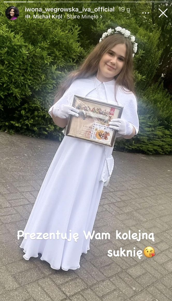 Pierwsza Komunia Święca córki Iwony Węgrowskiej 