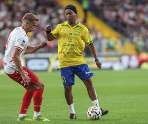 Ronaldinho na Stadionie Śląskim w meczu gwiazd Polska - Brazylia