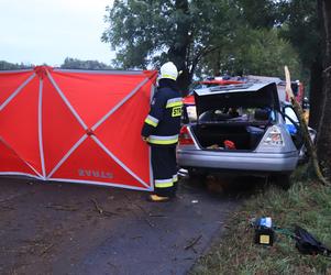 Wielkopolskie. Mercedes uderzył w drzewo! 26-letni pasażer nie żyje! 