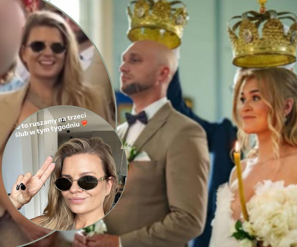 MArta Manowska w złocie na Ślubie Klaudii i Valentyna