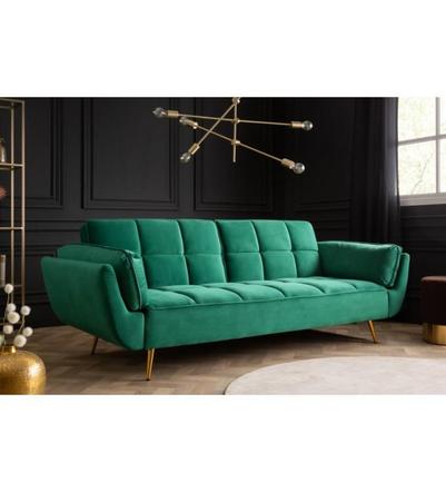 Sofa rozkladana Oliwia - szmaragdowo zielona - 2449 zł