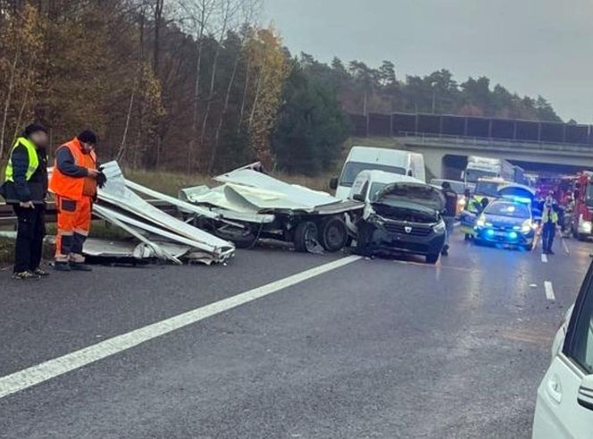 Wypadek na autostradzie A4 w Pławniowicach