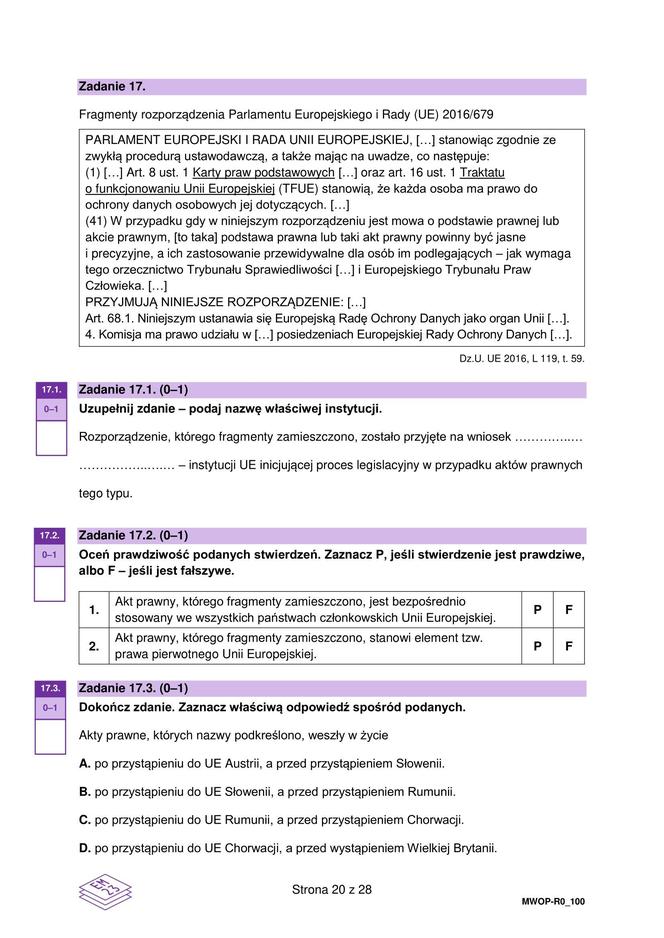 Matura 2024: WOS poziom rozszerzony, ODPOWIEDZI i ARKUSZE CKE do ściągnięcia NOWA FORMUŁA 2023