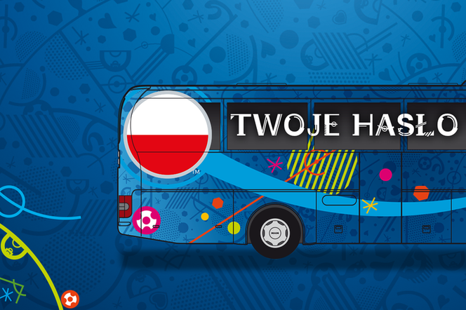 Łączy nas piłka - slogan na polski autokar podczas Euro 2016