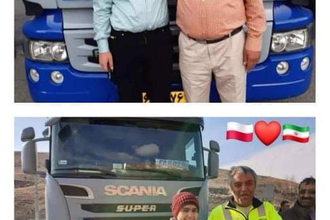 Irański kierowca, który dostał ciężarówkę kupioną dzięki zbiórce, ruszył w trasę. Pomogli mu Polacy