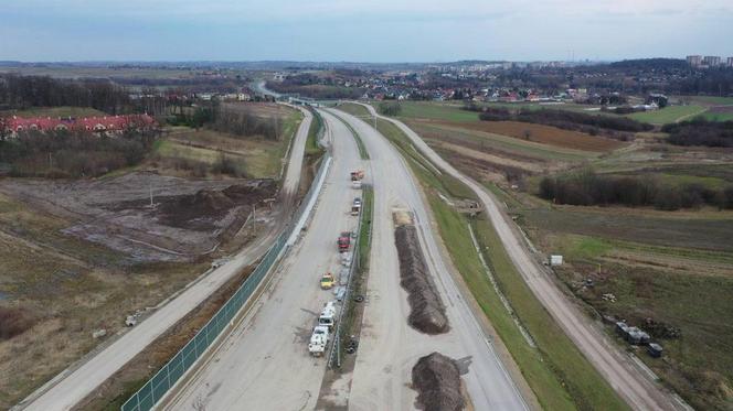 Budowa półnoicnej obwodnicy Krakowa ZDJĘCIA LUTY 2024