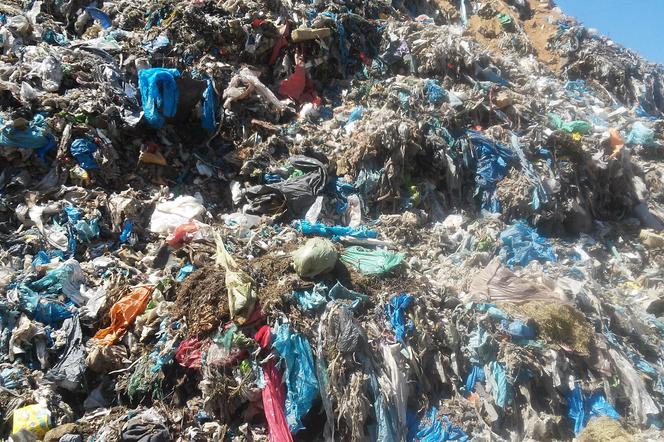 śmieci na terenie wyrobiska w Olszewicach