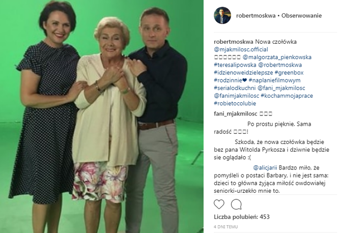 Nowa czołówka M jak miłość, Marysia (Małgorzata Pieńkowska), Barbara (Teresa Lipowska, Artur (Robert Moskwa)