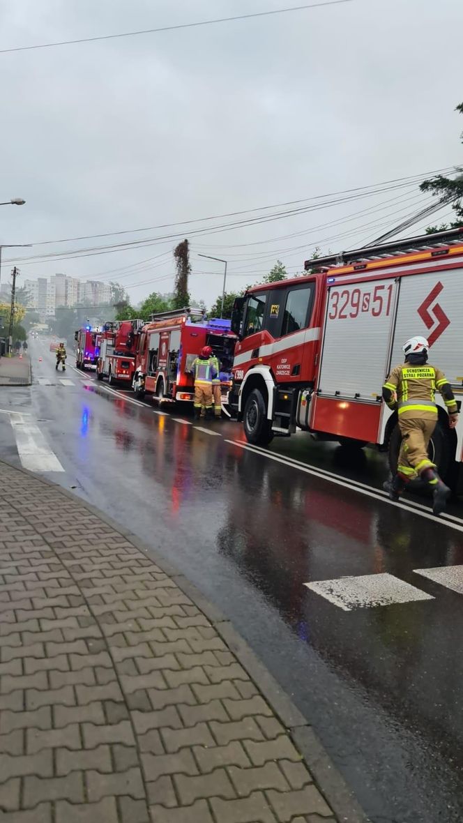Pożar budynku w Katowicach