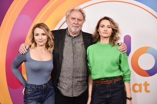 Andrzej Grabowski z córką Kasią i Zuzią