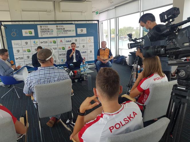 Trzecia odsłona Pucharu Europy i ósma edycja Elemental Tri Series w Olsztynie - konferencja prasowa Olsztyn 20 sierpnia