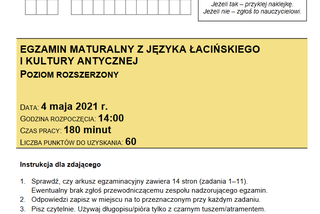 Matura 2021, język łaciński. Arkusze, pytania, zadania. Co było na maturze 2021 z języka łacińskiego?